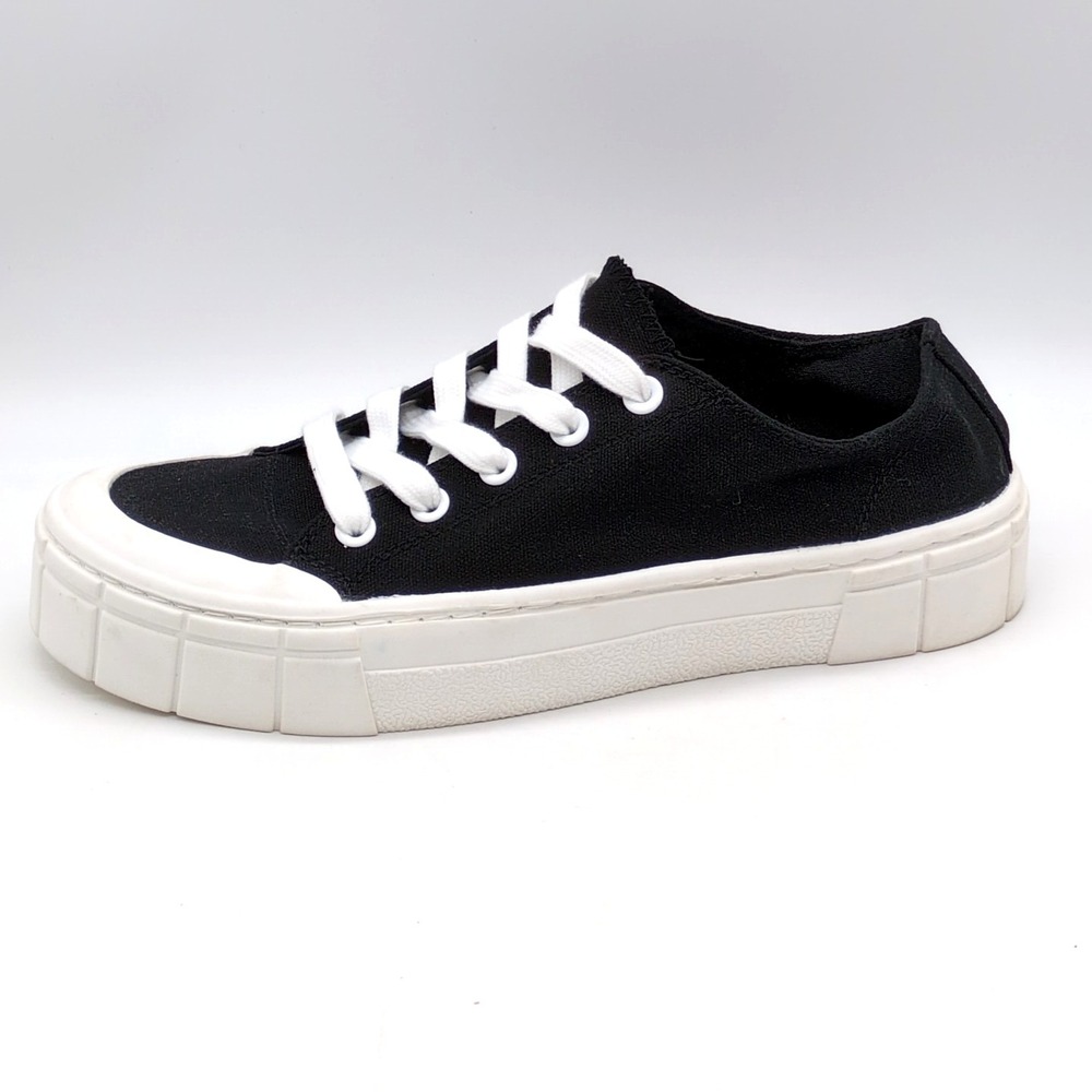 Mad Love Shoes Womens Fran Black 11 Platform Sneakers Canvas Walking Comfort NEW